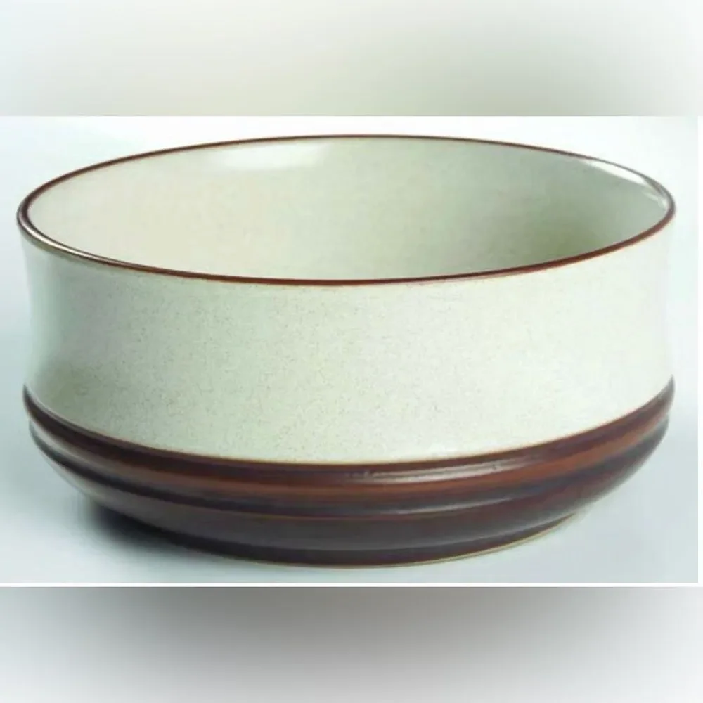 DENBY-LANGLEY Round Vegetable Bowl Potter's Wheel Parchment